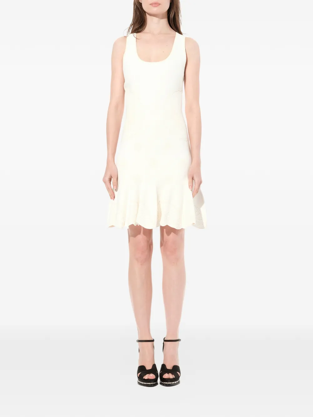 Alexander McQueen Abito corto ricamato - Bianco