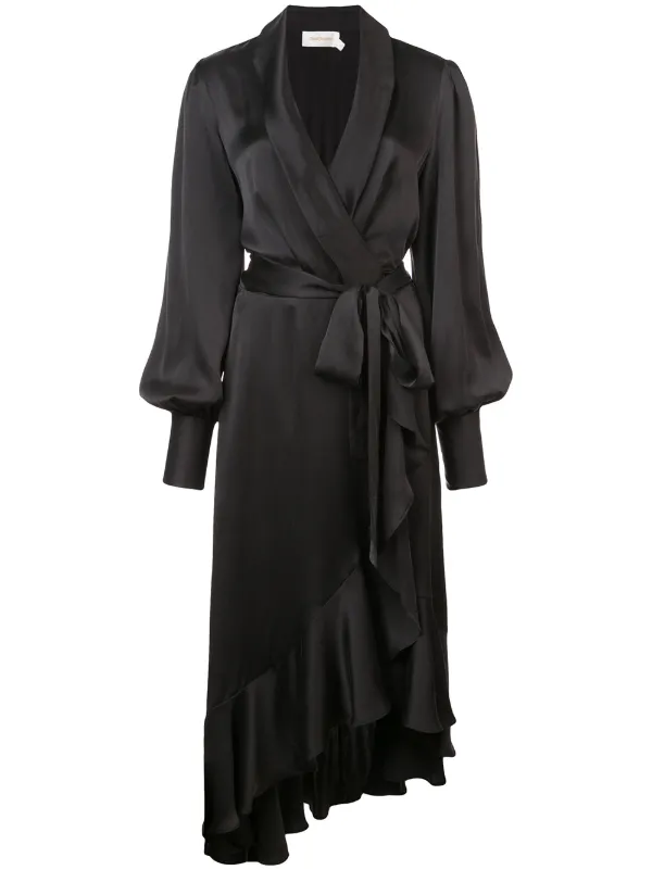 zimmermann black wrap dress