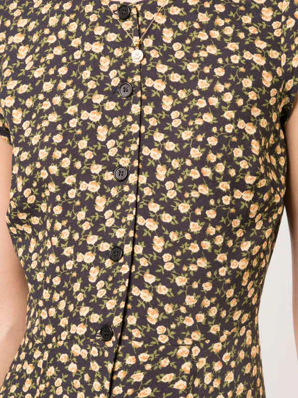 fauna front button midi dress