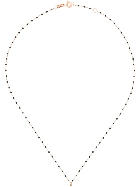 Gigi Clozeau 18kt rose gold beaded diamond necklace