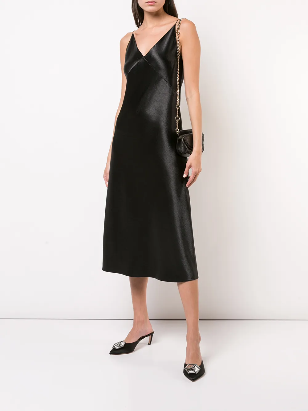 vince v neck bias dress