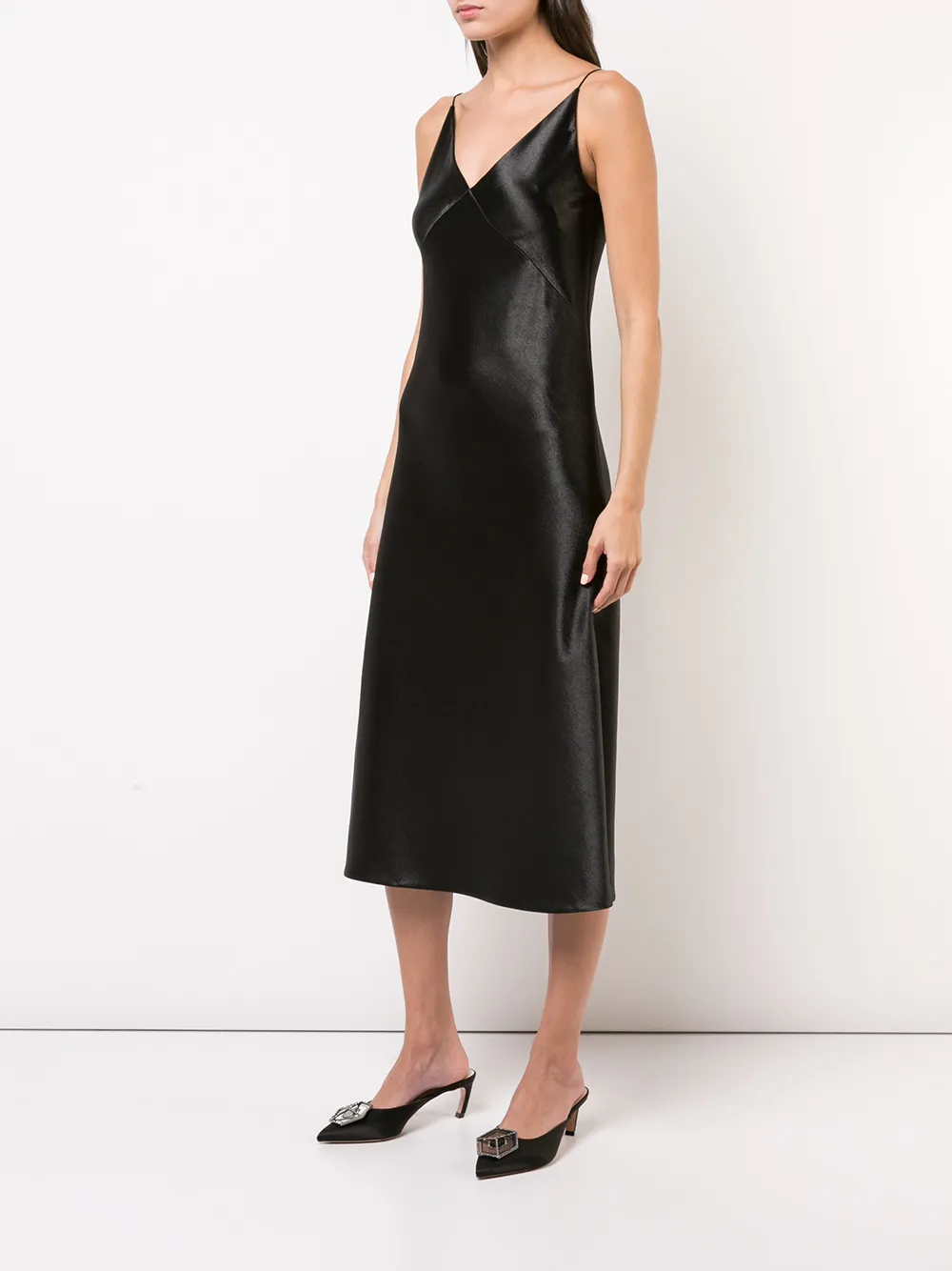 vince v neck bias dress