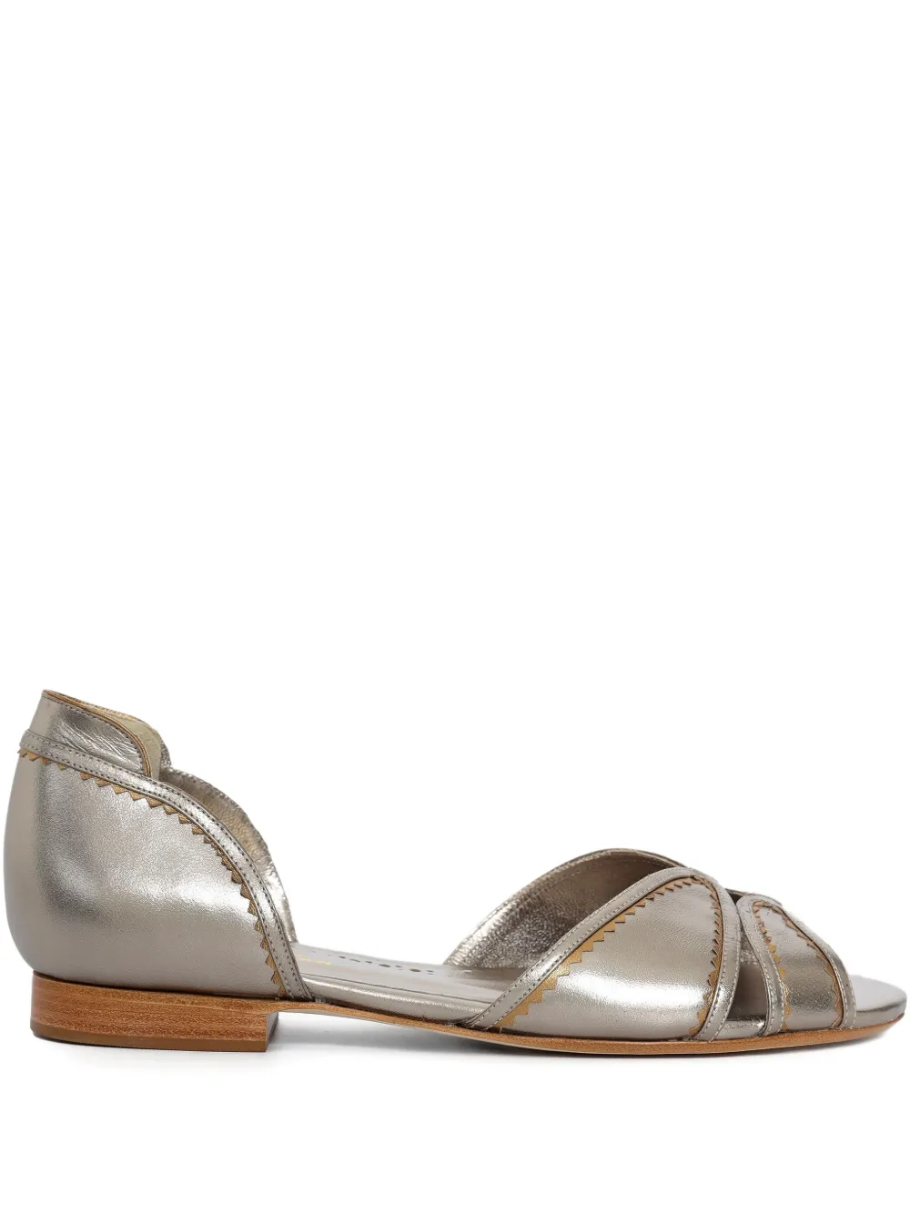 Sarah Chofakian metallic flat sandals | Grey | Image 1