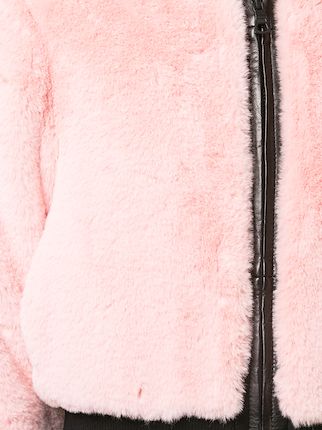 faux fur track jacket展示图