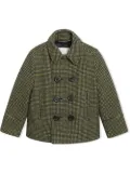 Burberry Kids Check Wool Blend Tailored Coat - Green