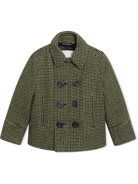 Burberry Kids Check Wool Blend Tailored Coat