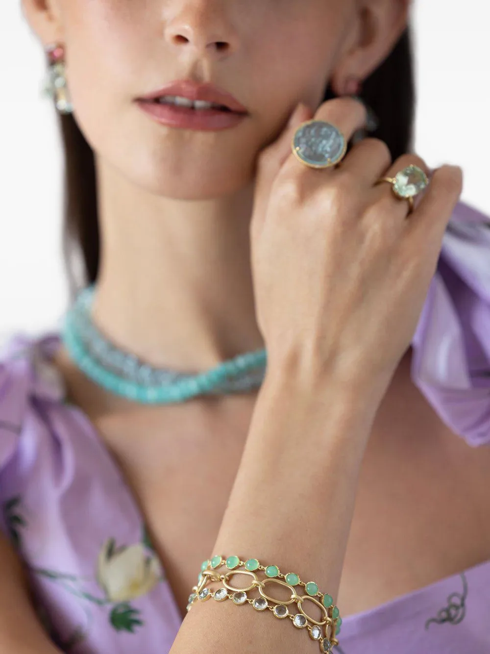 Irene Neuwirth 18K yellow gold Classic Link aquamarine bracelet | Image 2