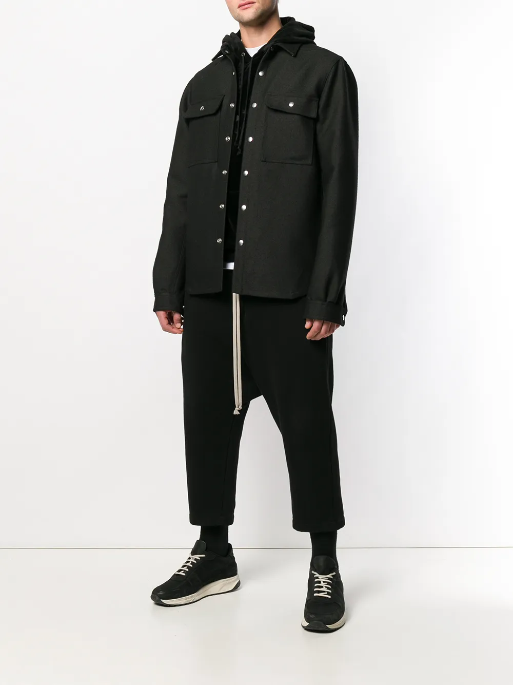 Rick Owens overhemd met puntkraag - Zwart