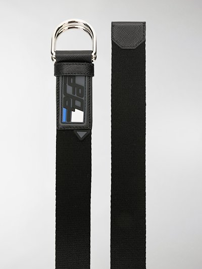 Prada D-ring logo belt black | MODES