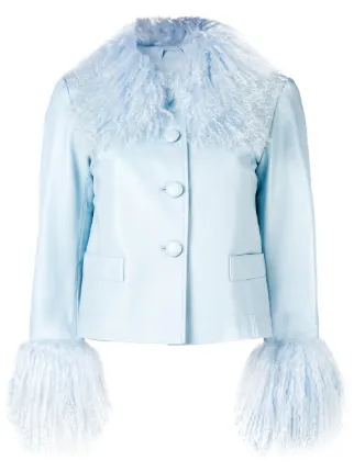 saks potts blue fur coat