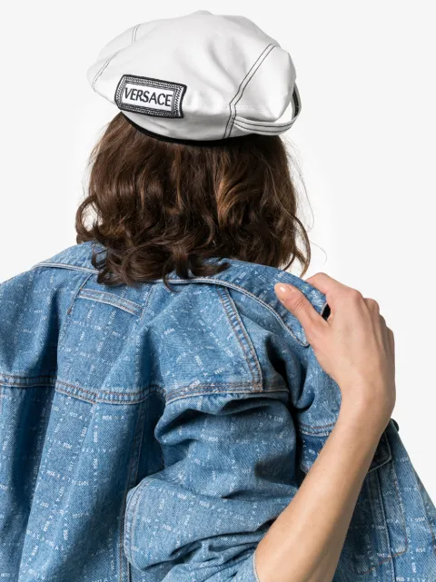 versace denim beret