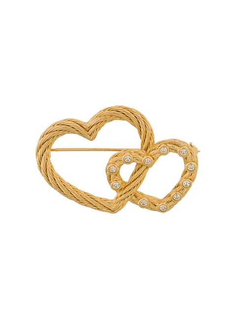 Christian Dior Pre-Owned broche de corazones entrelazados 1970