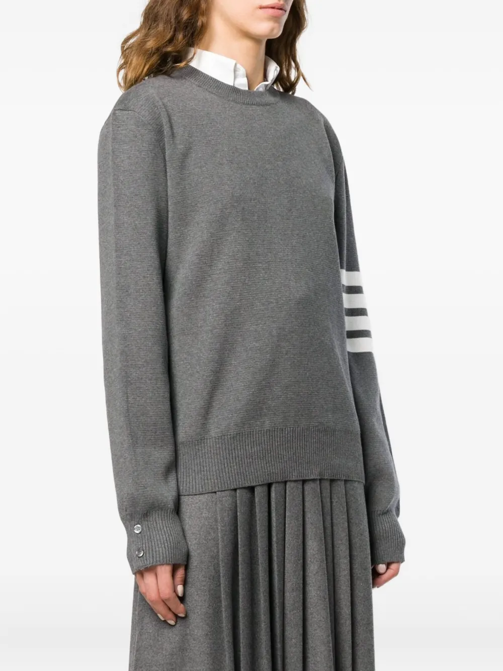  Thom Browne Pull En Maille - Gris 