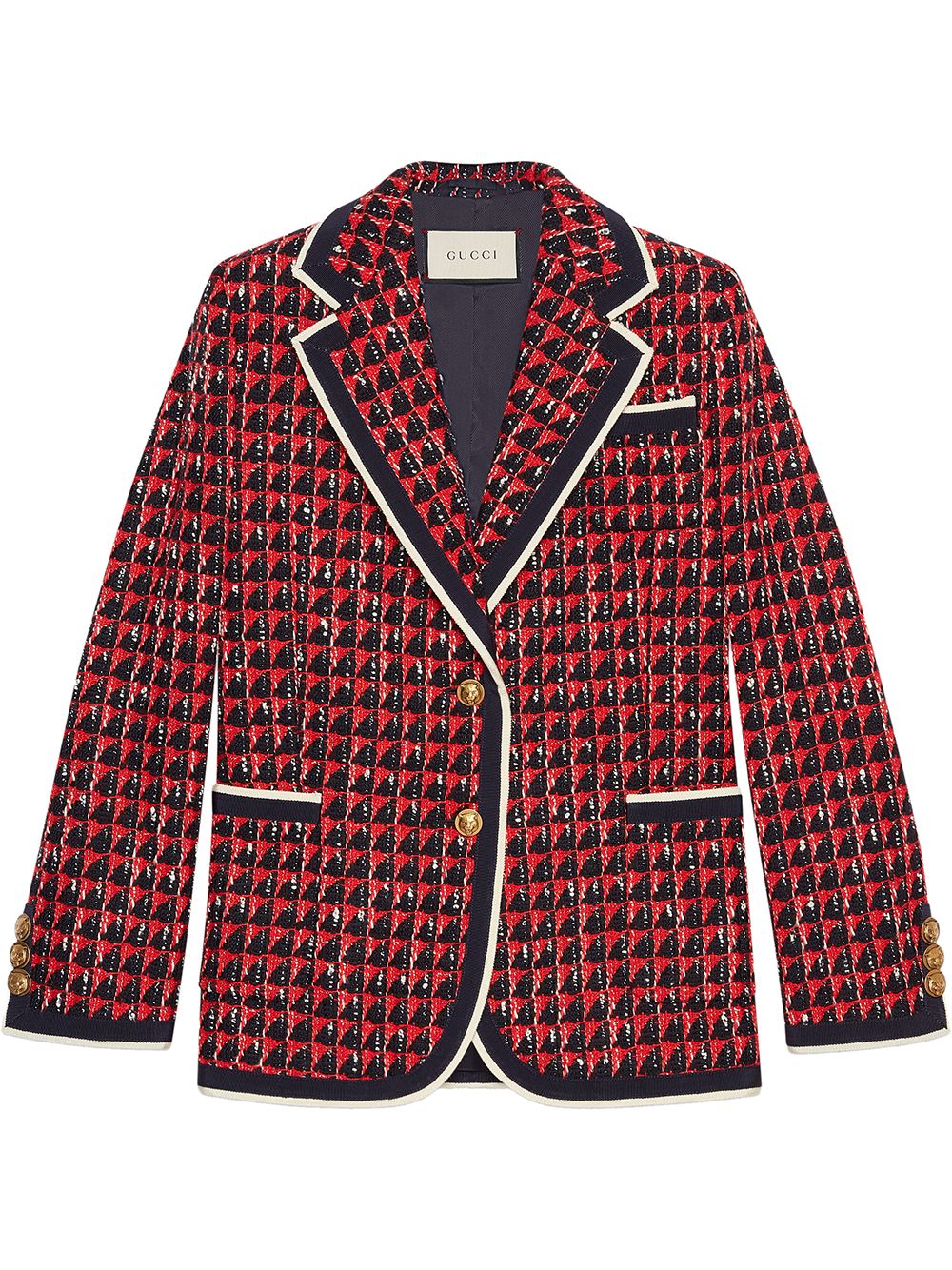 фото Gucci твидовый пиджак с геометрическим узором