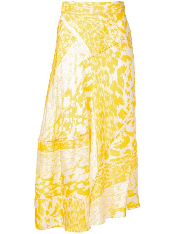 yellow animal print skirt