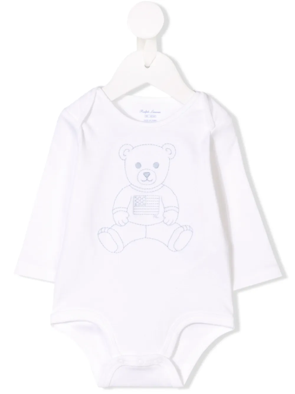 POLO RALPH LAUREN KIDS Body con orsetto ricamato - Bianco