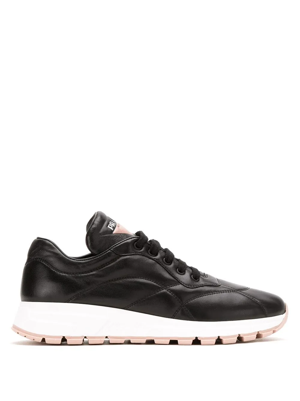 prada black leather sneakers