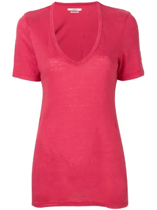 red scoop neck t shirt