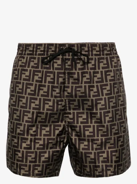 FENDI logo-pattern swim shorts