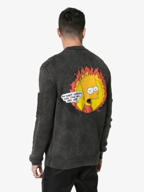 off white flamed bart hoodie