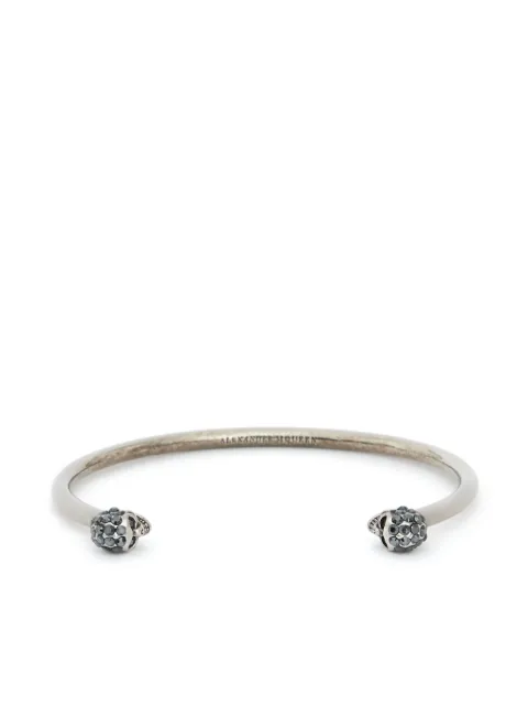 Alexander McQueen Jewelled Twin Skull bracelet 