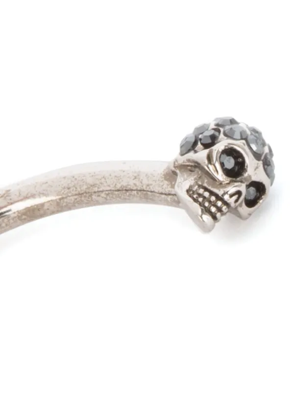 Alexander McQueen スカルバングル シルバー925 Alexander McQueen Jewelled Twin Skull Bangle | Silver | FARFETCH RO