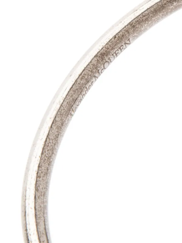 Alexander McQueen Jewelled Twin Skull Bangle | Silver | FARFETCH RO