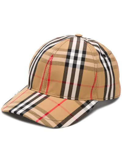 Cappello da baseball a quadri Farfetch Uomo Accessori Cappelli e copricapo Fascia Toni neutri 