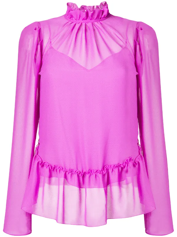 see by chloe sheer sleeve top