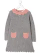 الصورة 1 من Cashmirino Cashmere scalloped trim dress