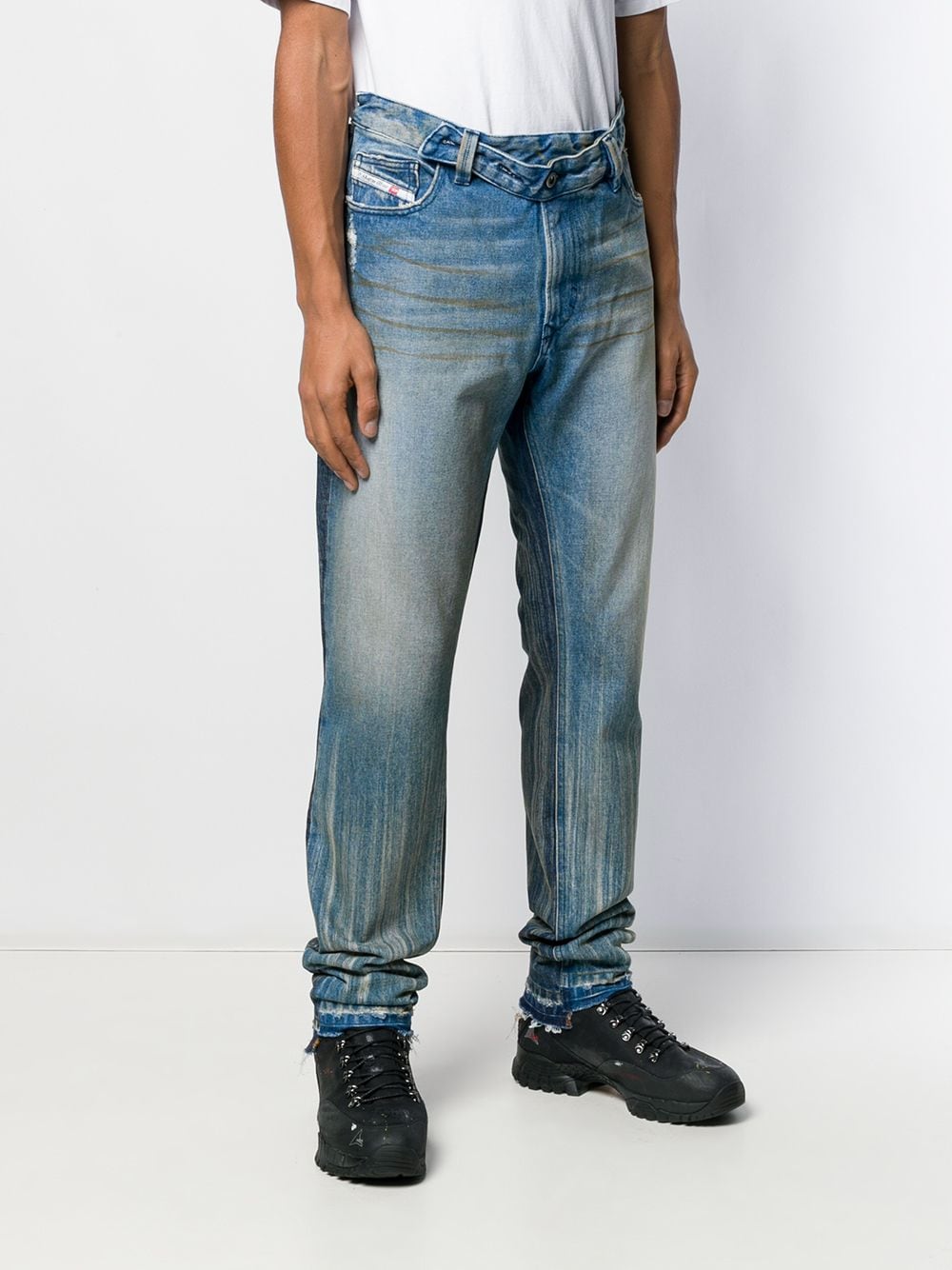Shop Diesel Red Tag Relaxed-fit Jeans In Blue