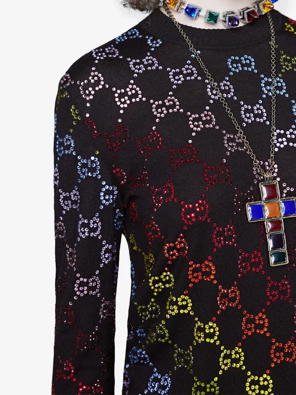 gucci rhinestone sweater