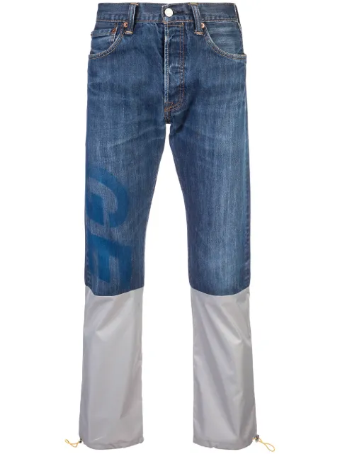 Geo reconstructed denim jeans