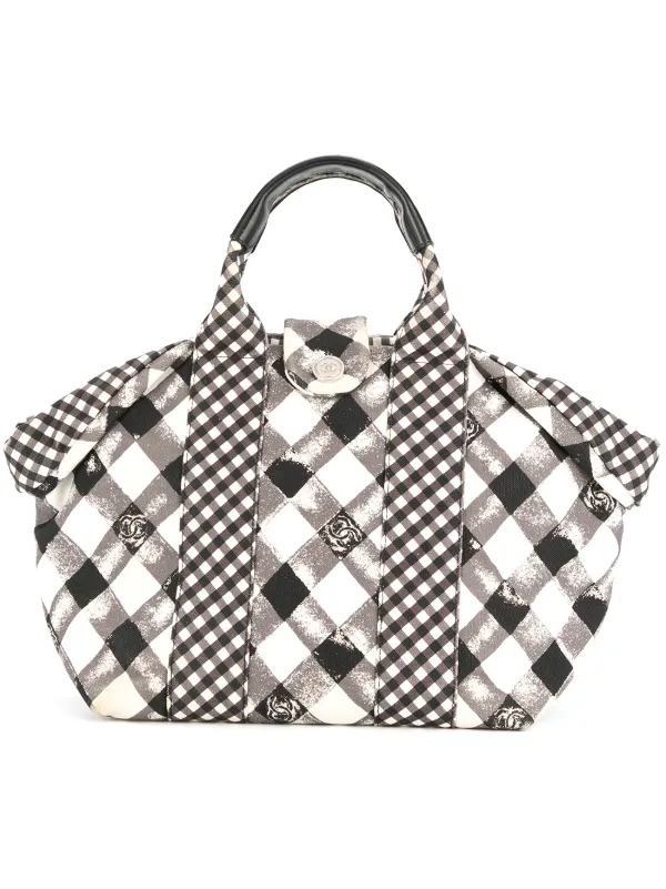 gingham tote bag