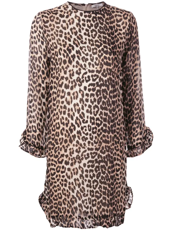 ganni leopard print mini dress