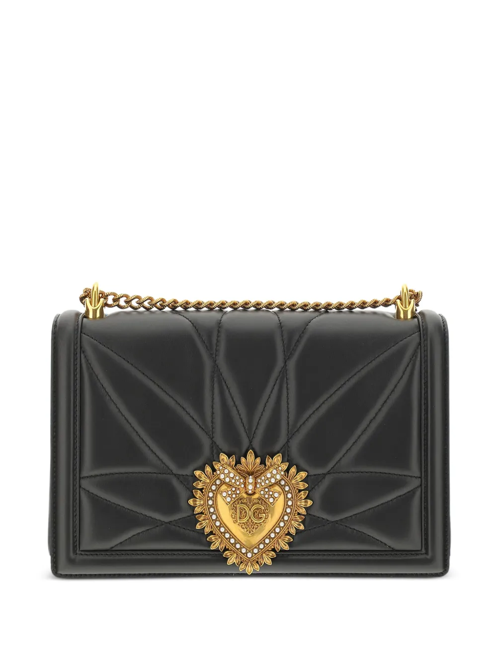 Dolce & Gabbana Borsa a spalla Devotion grande trapuntata | nero | Image 1