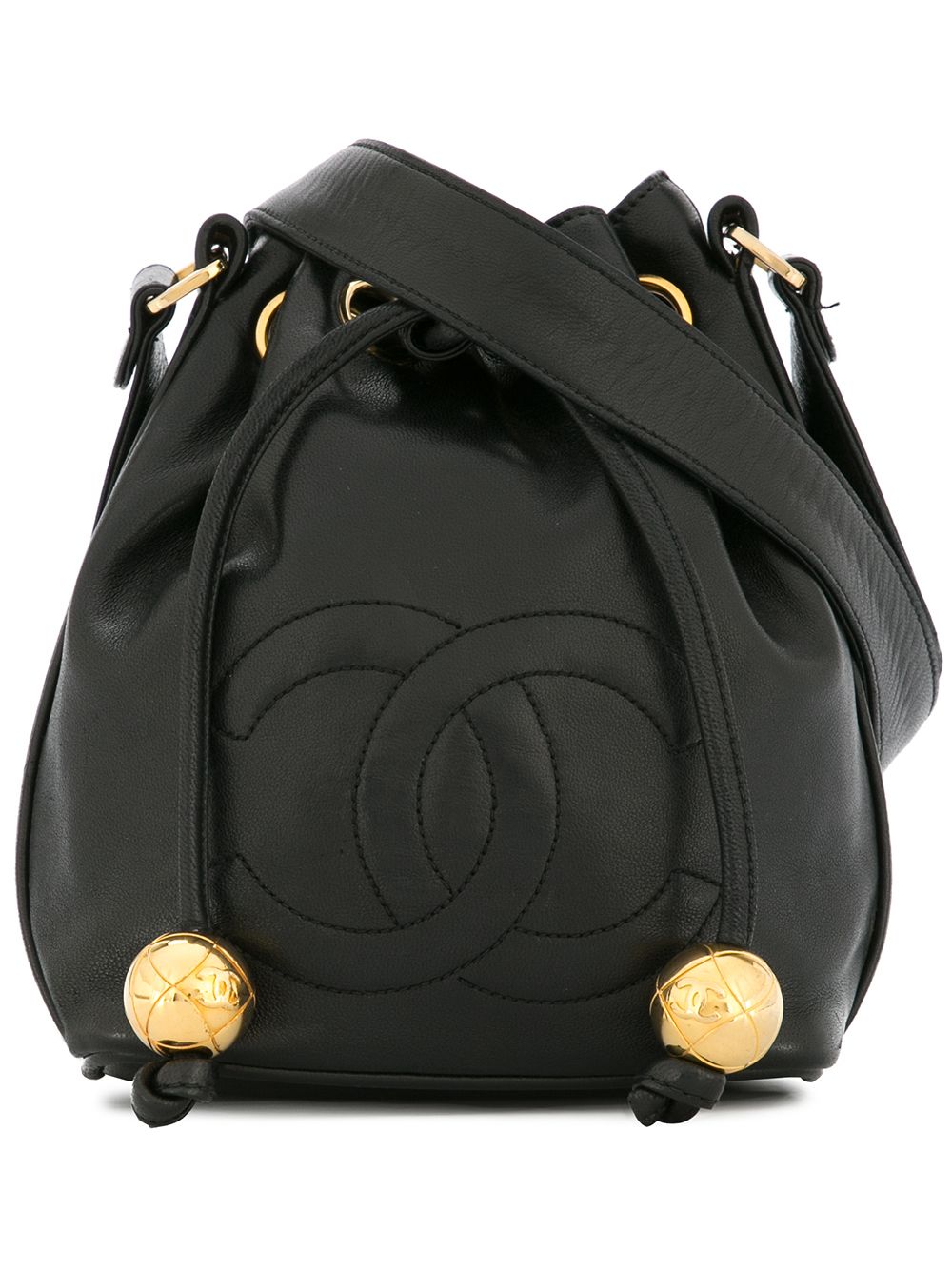 CHANEL 1994-1996 Drawstring Chain Mini Shoulder Bag Women