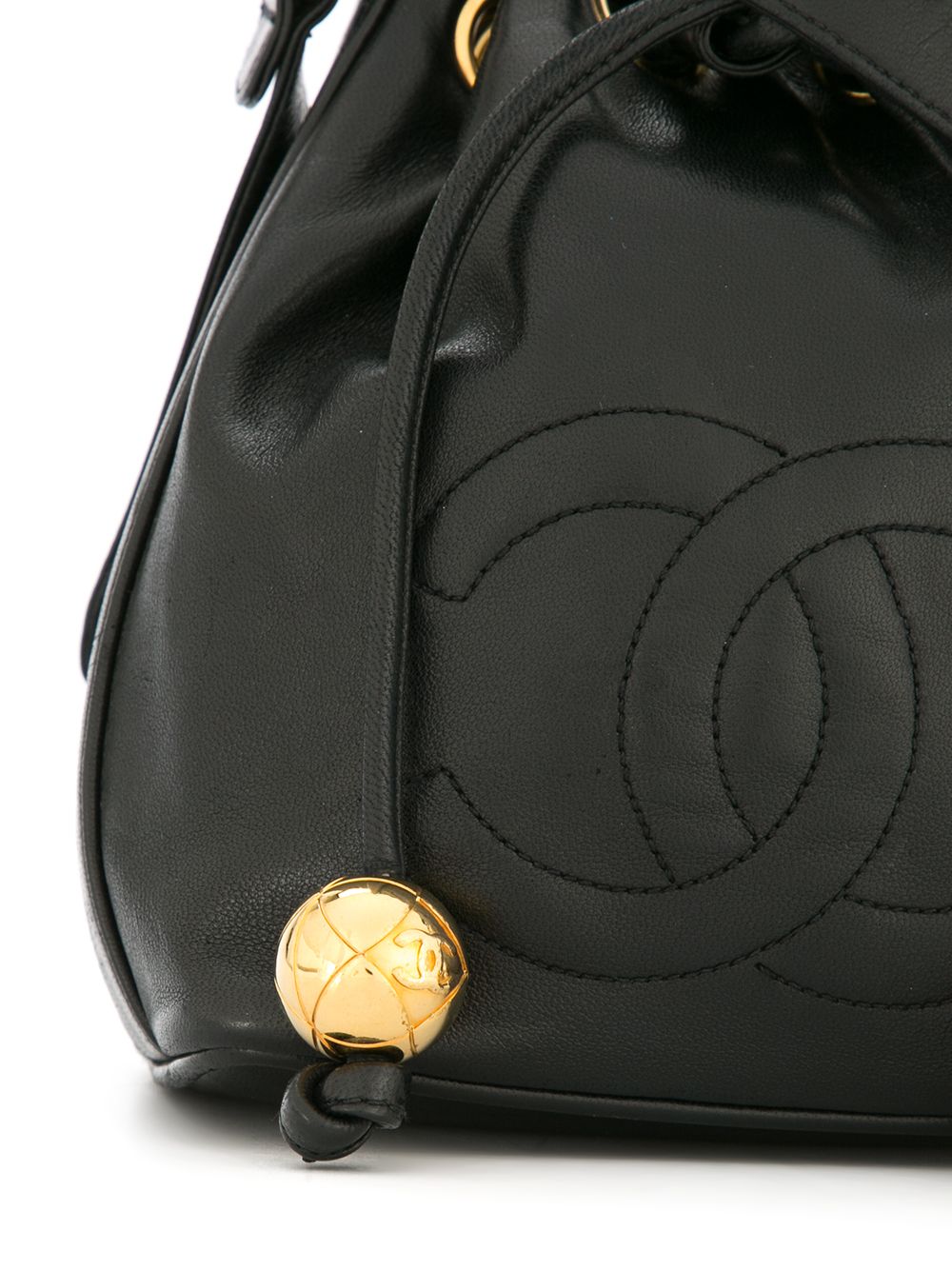 CHANEL 1994-1996 Drawstring Chain Mini Shoulder Bag Women