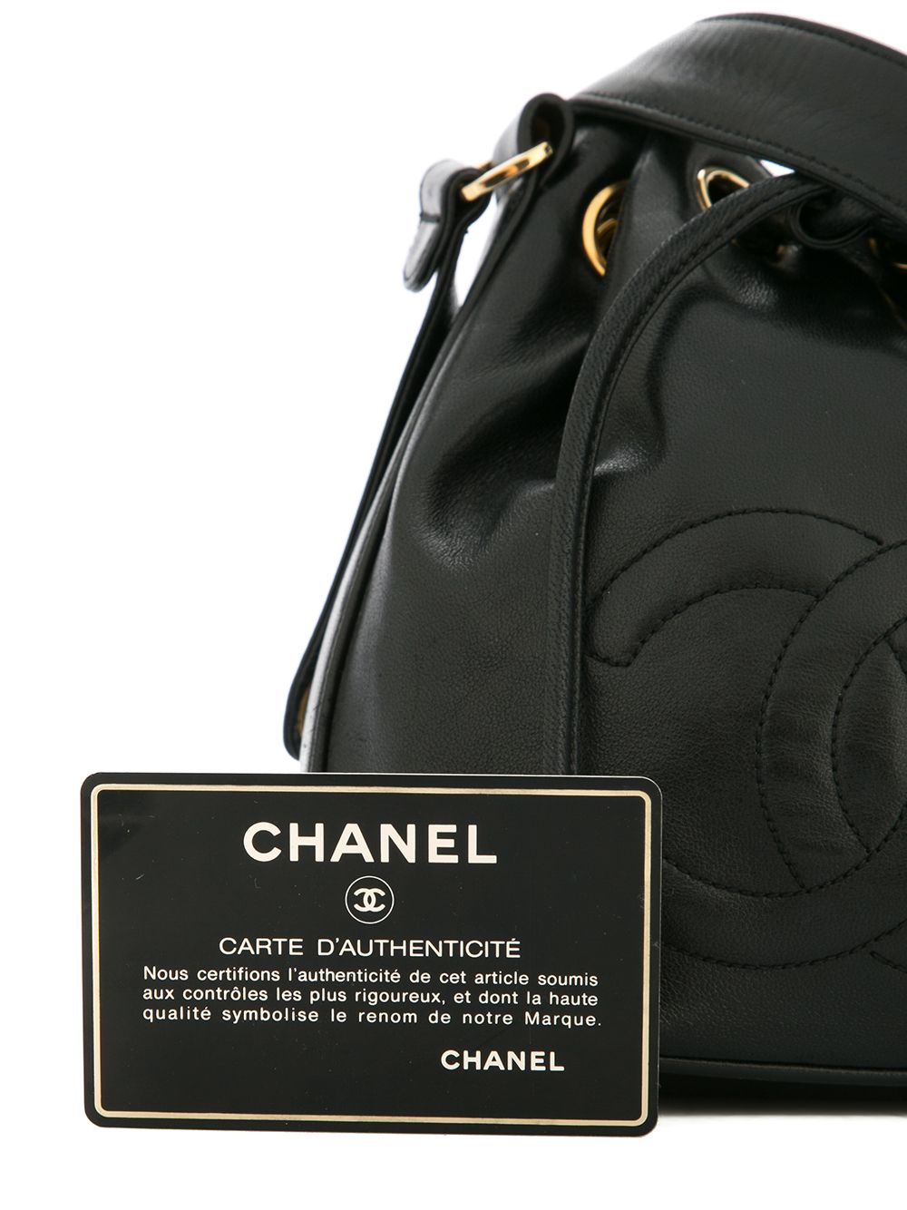 CHANEL 1994-1996 Drawstring Chain Mini Shoulder Bag Women