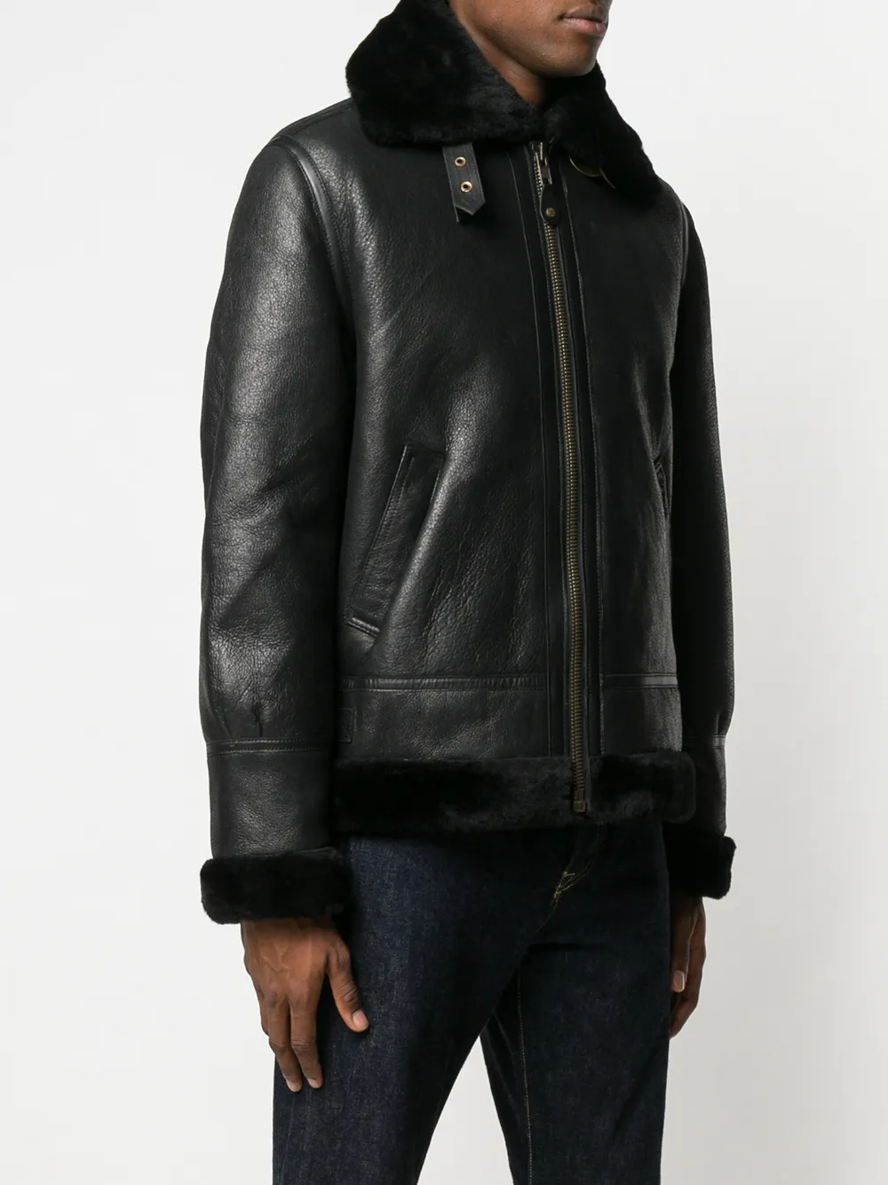 Schott lammy bikerjack Zwart