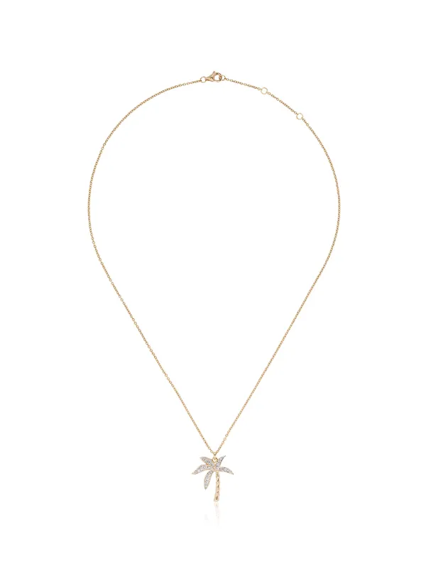 Yvonne Léon 18kt Yellow Gold and Diamond Palm Tree Necklace