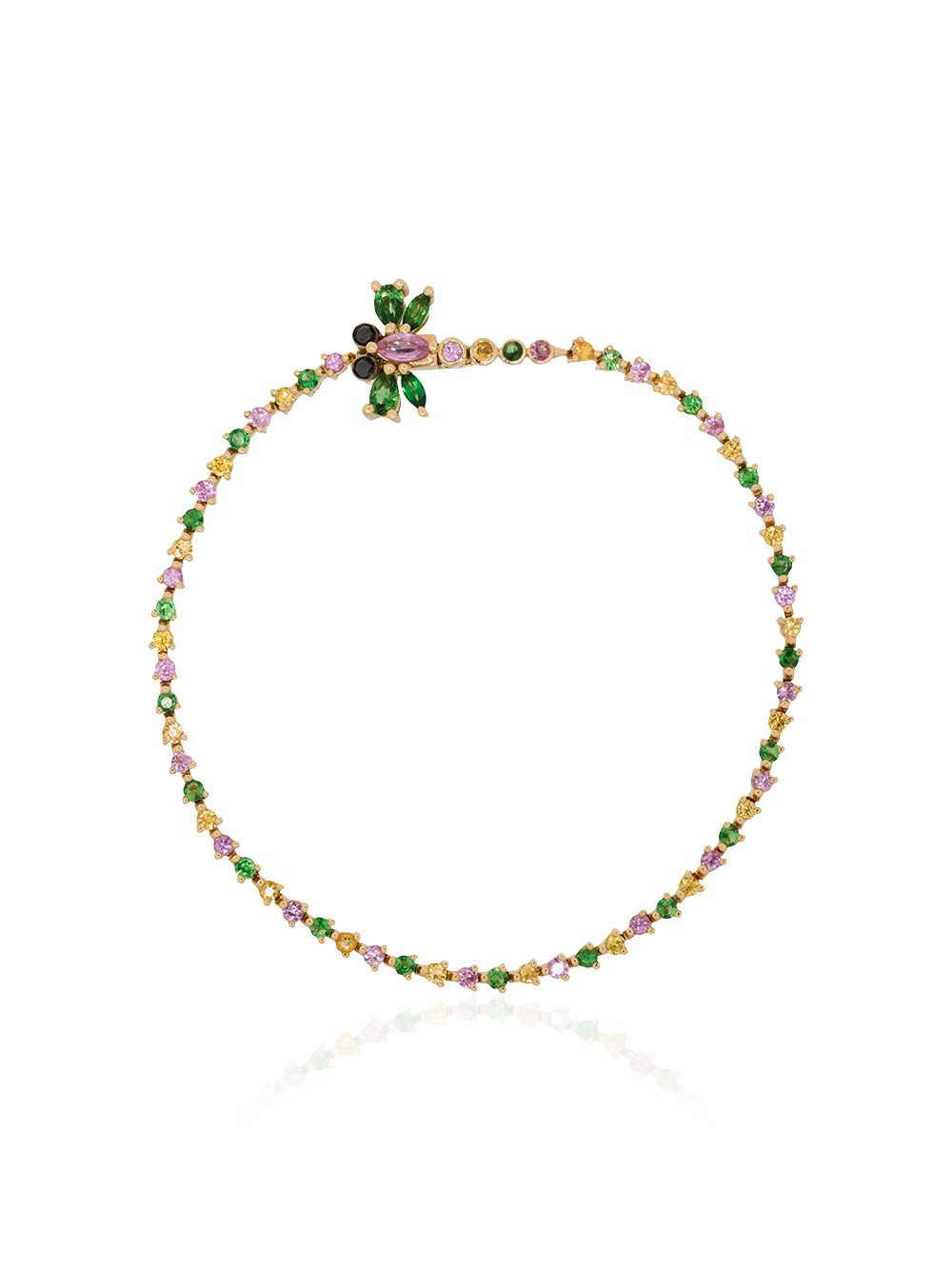 фото Yvonne léon multicoloured dragonfly sapphire gold bracelet