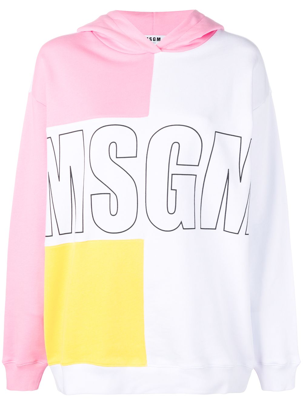 фото MSGM толстовка в стиле колор-блок с капюшоном