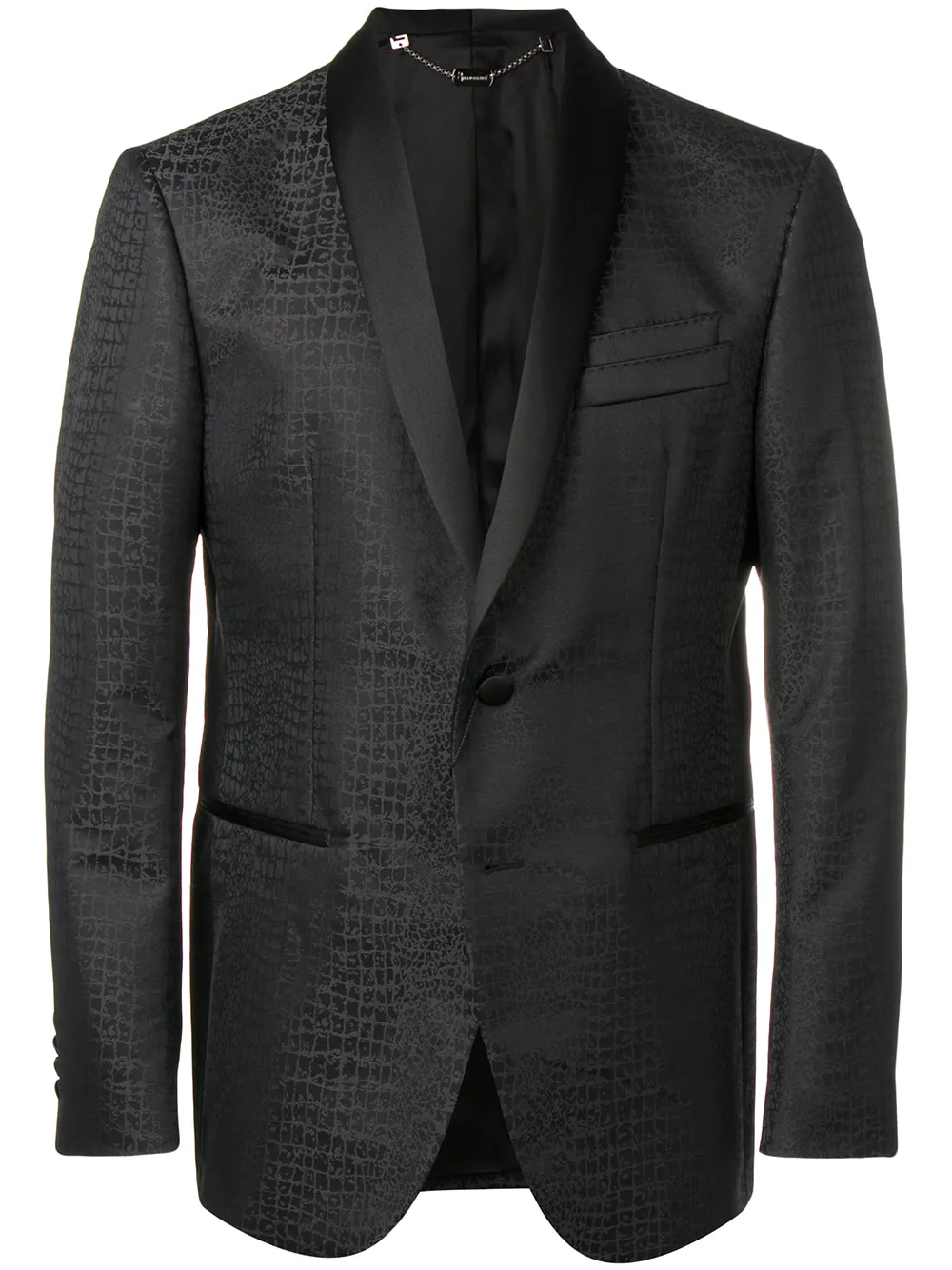 Billionaire colbert met krokodillenprint Zwart