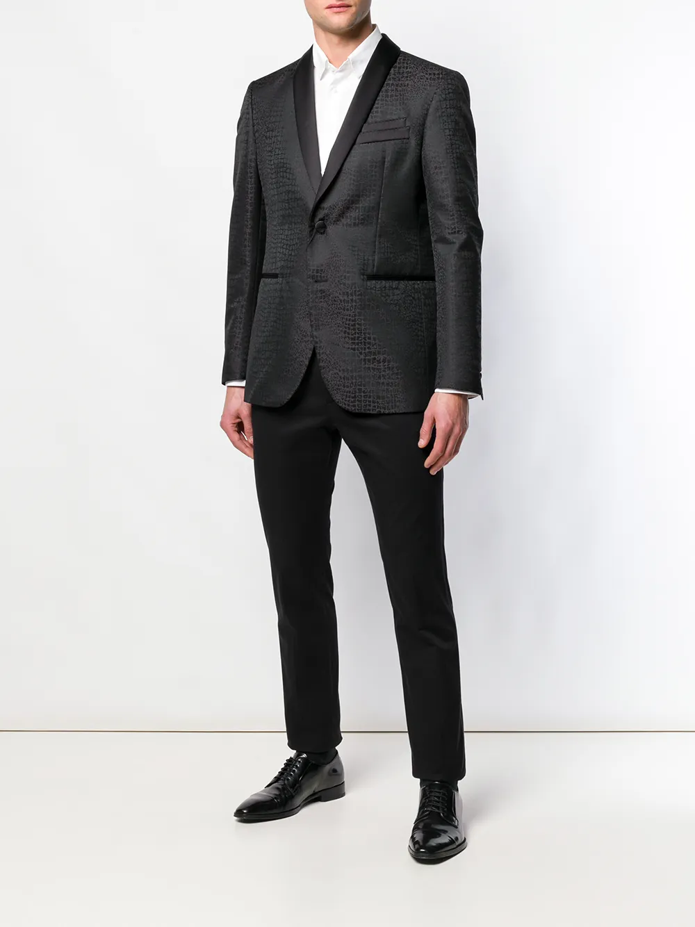 Billionaire colbert met krokodillenprint Zwart
