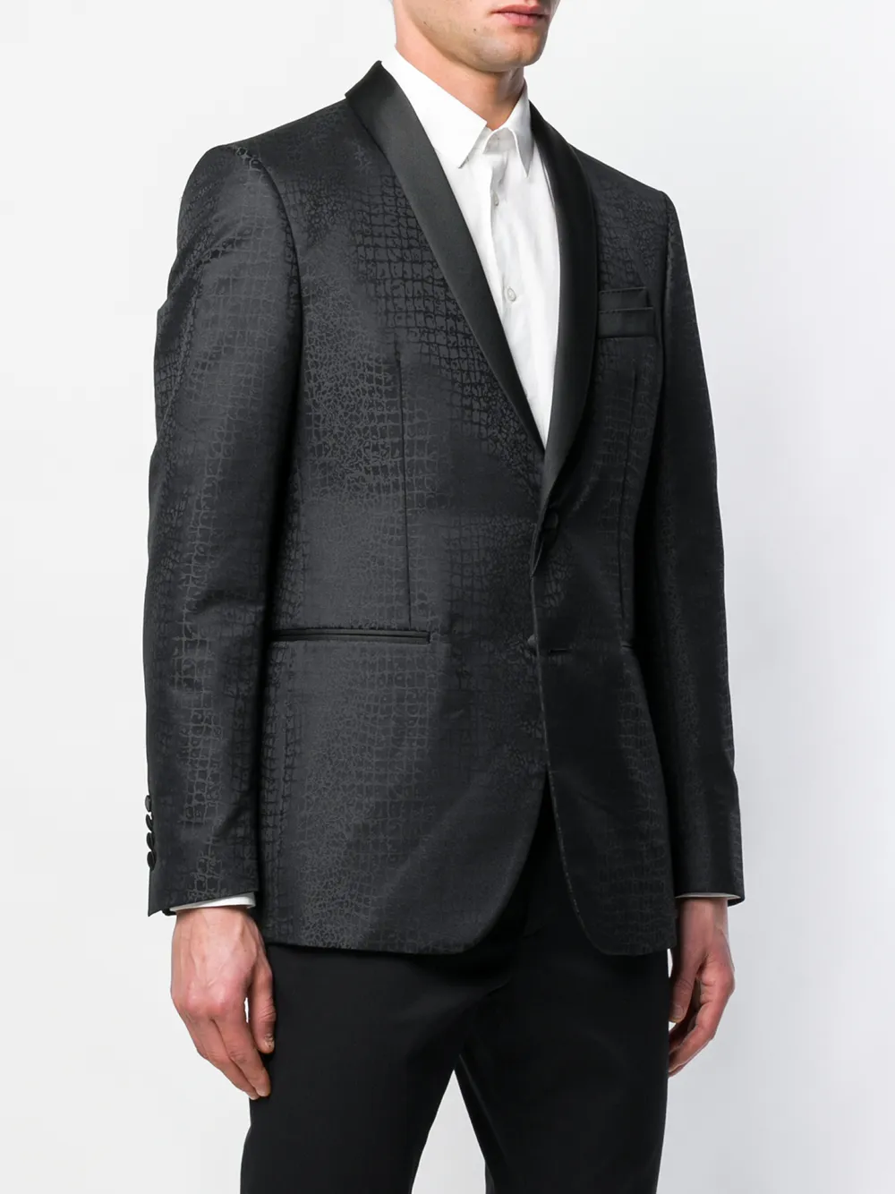 Billionaire colbert met krokodillenprint Zwart