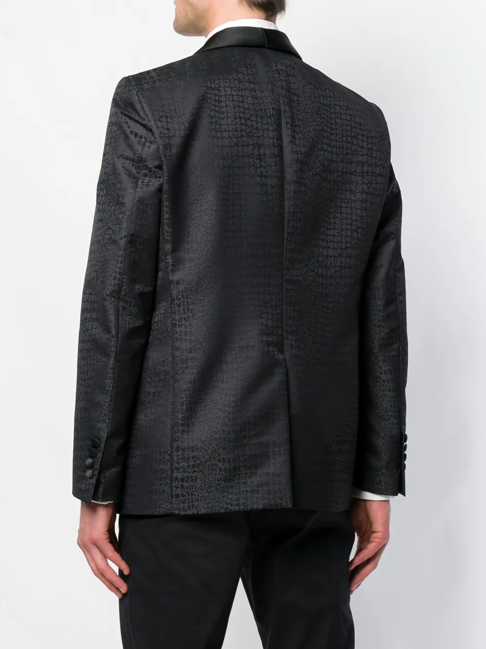 Billionaire colbert met krokodillenprint Zwart