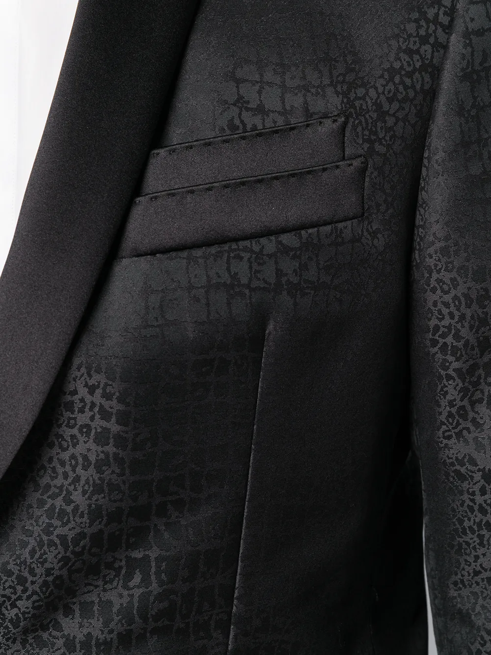 Billionaire colbert met krokodillenprint Zwart