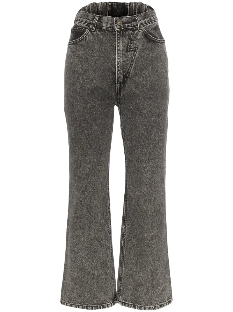 PushBUTTON Flared high-waisted jeans