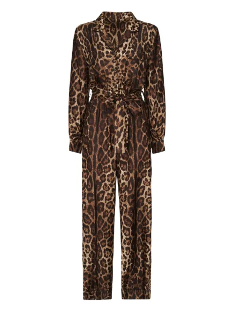 Dolce & Gabbana leopard-print silk pajama jumpsuit